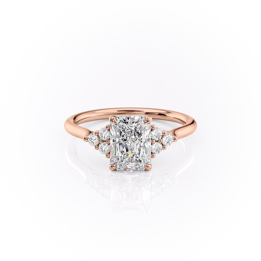 Radiant Cut Lab Diamond With Side Stones