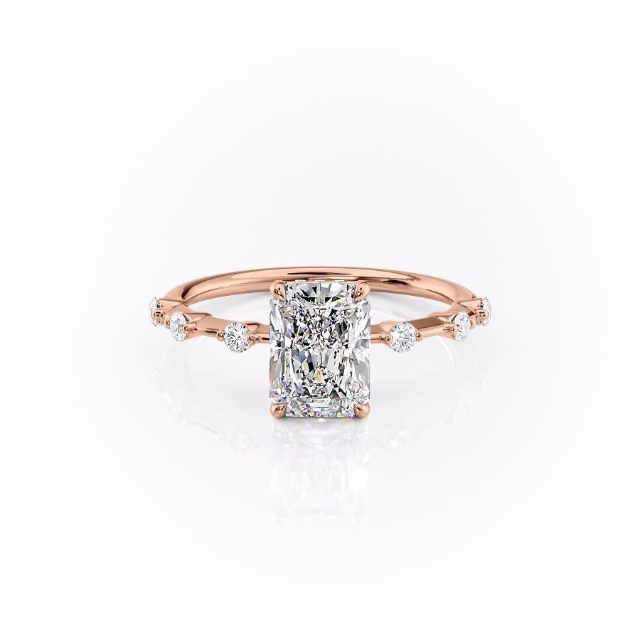 Radiant Cut Lab Diamond With Stone Set Shoulders