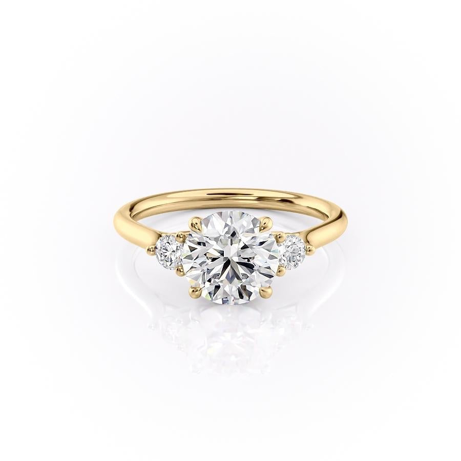 Round Cut Lab Diamond 3 Stone Ring