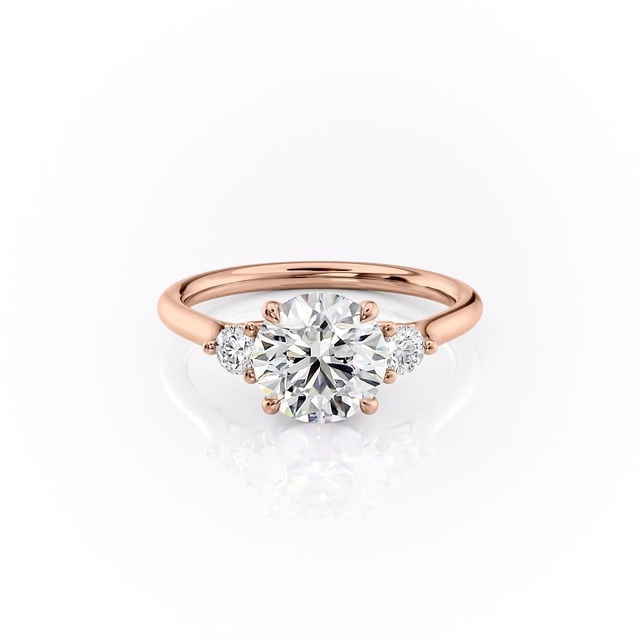 Round Cut Lab Diamond 3 Stone Ring