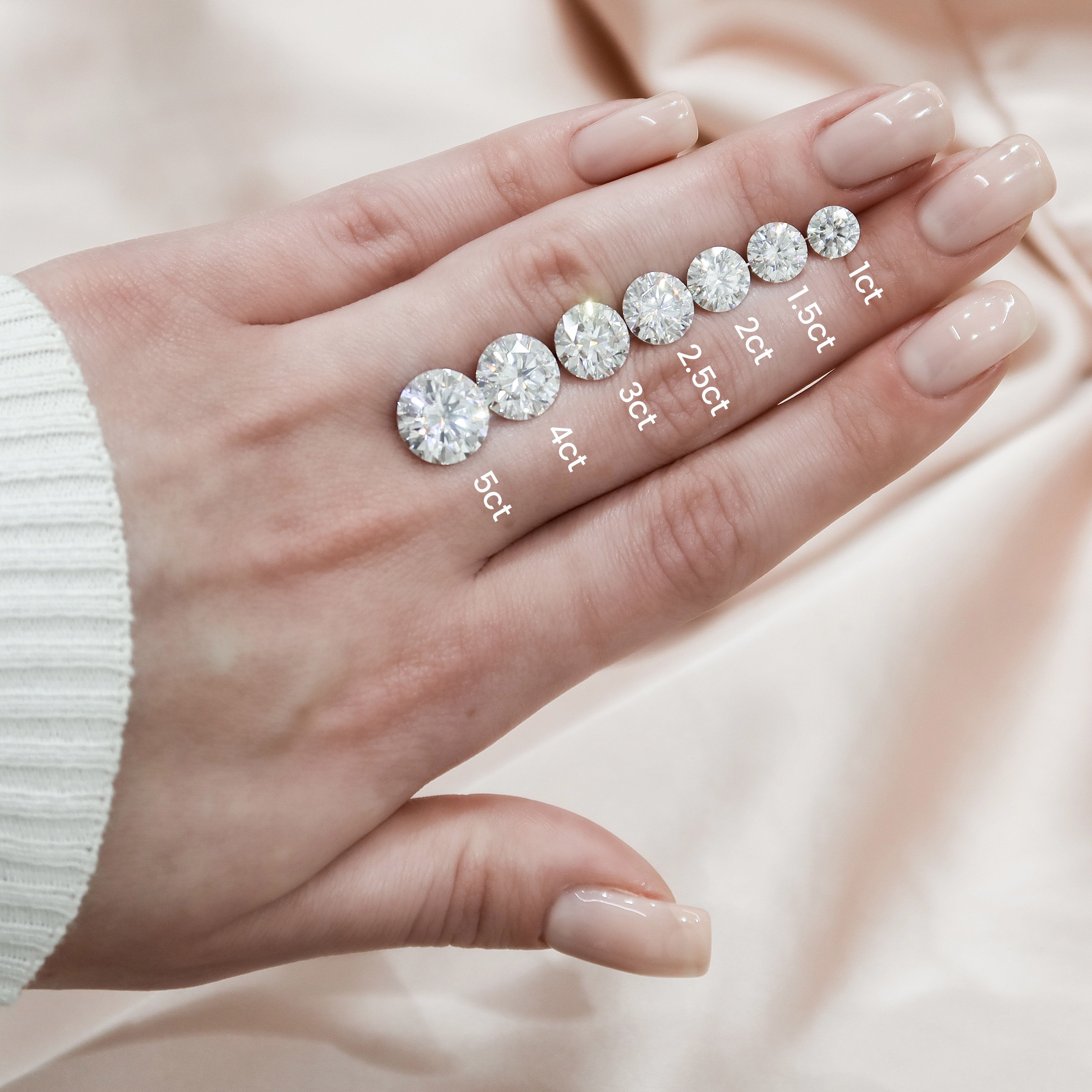 Round Cut Lab Diamond Engagement Ring, Twisted Band With Hidden Halo