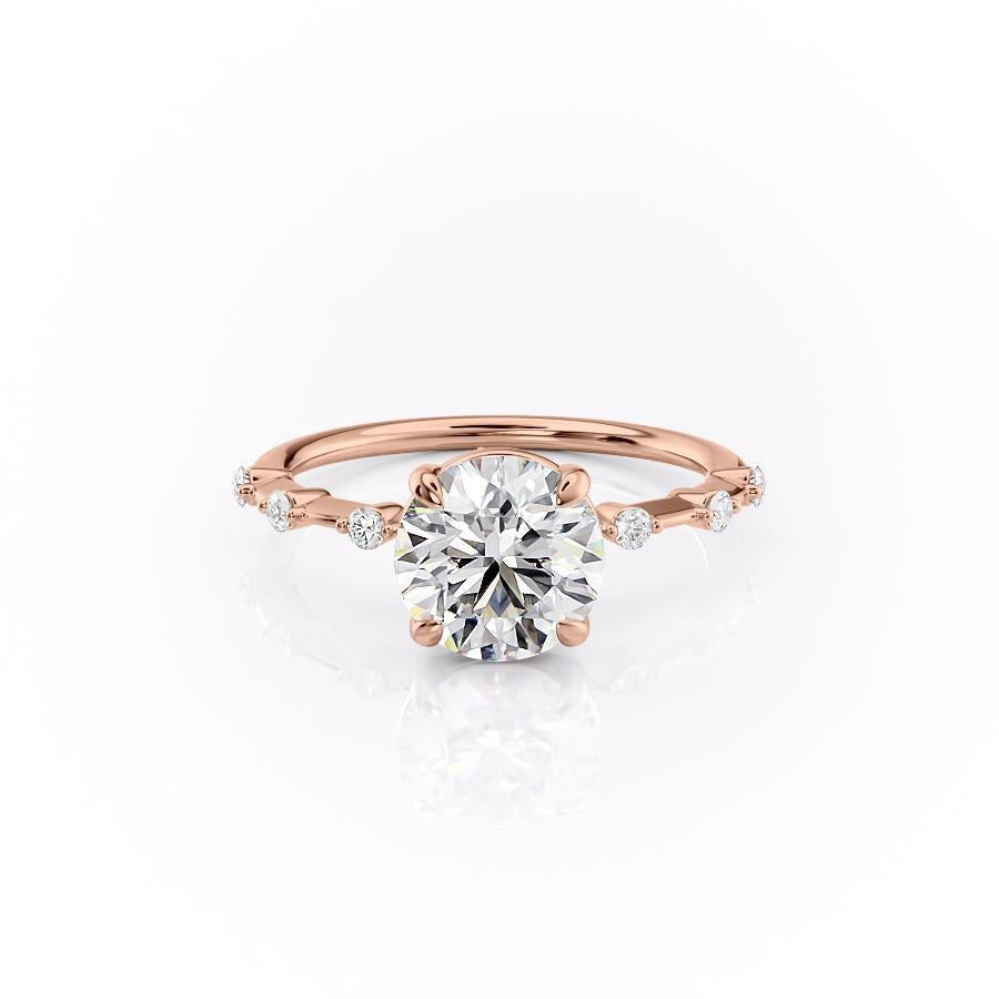 Round Cut Lab Diamond Ring - Delicate Vintage Style