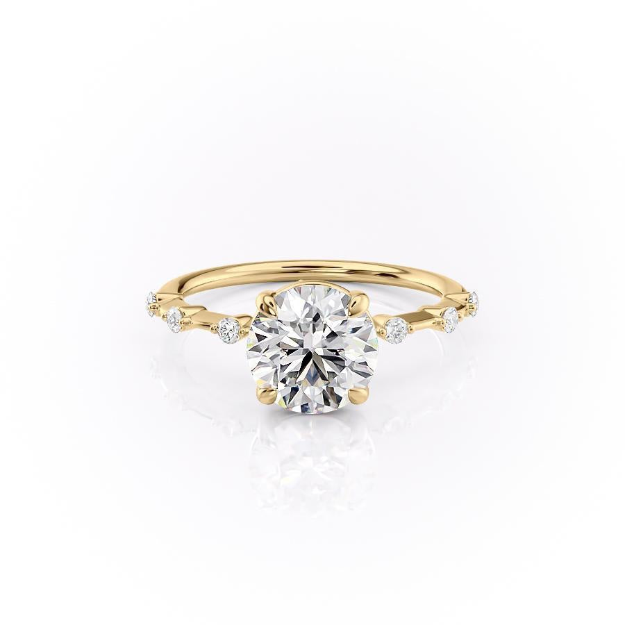 Round Cut Lab Diamond Ring - Delicate Vintage Style