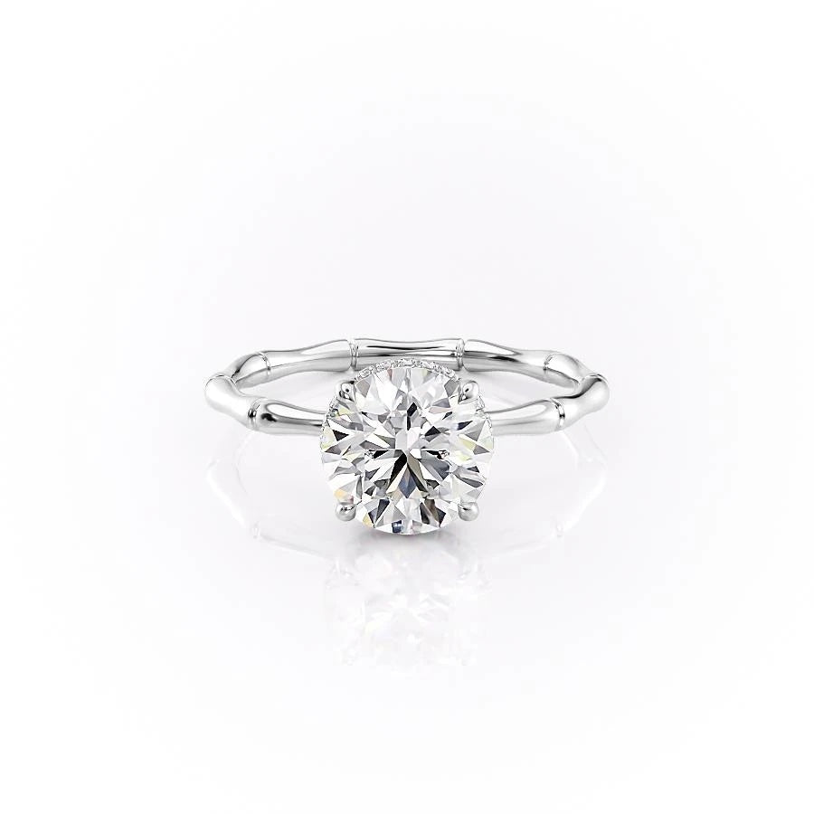 Round Cut Lab Diamond Ring With Hidden Halo