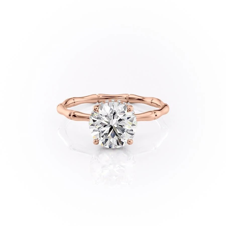 Round Cut Lab Diamond Ring With Hidden Halo