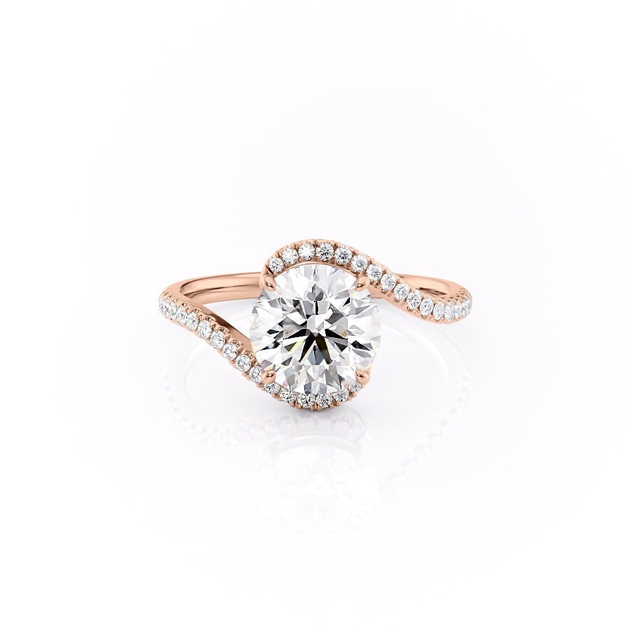 Round Cut Lab Diamond Twist Ring
