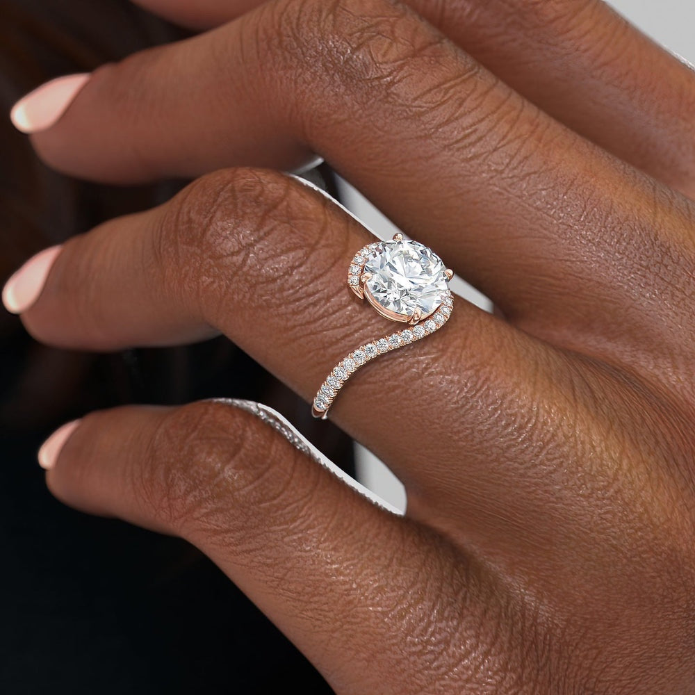 Round Cut Lab Diamond Twist Ring