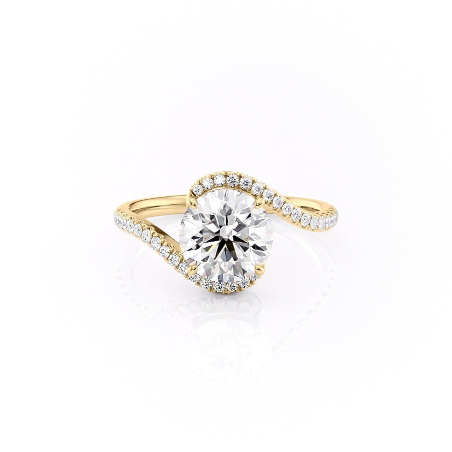 Round Cut Lab Diamond Twist Ring