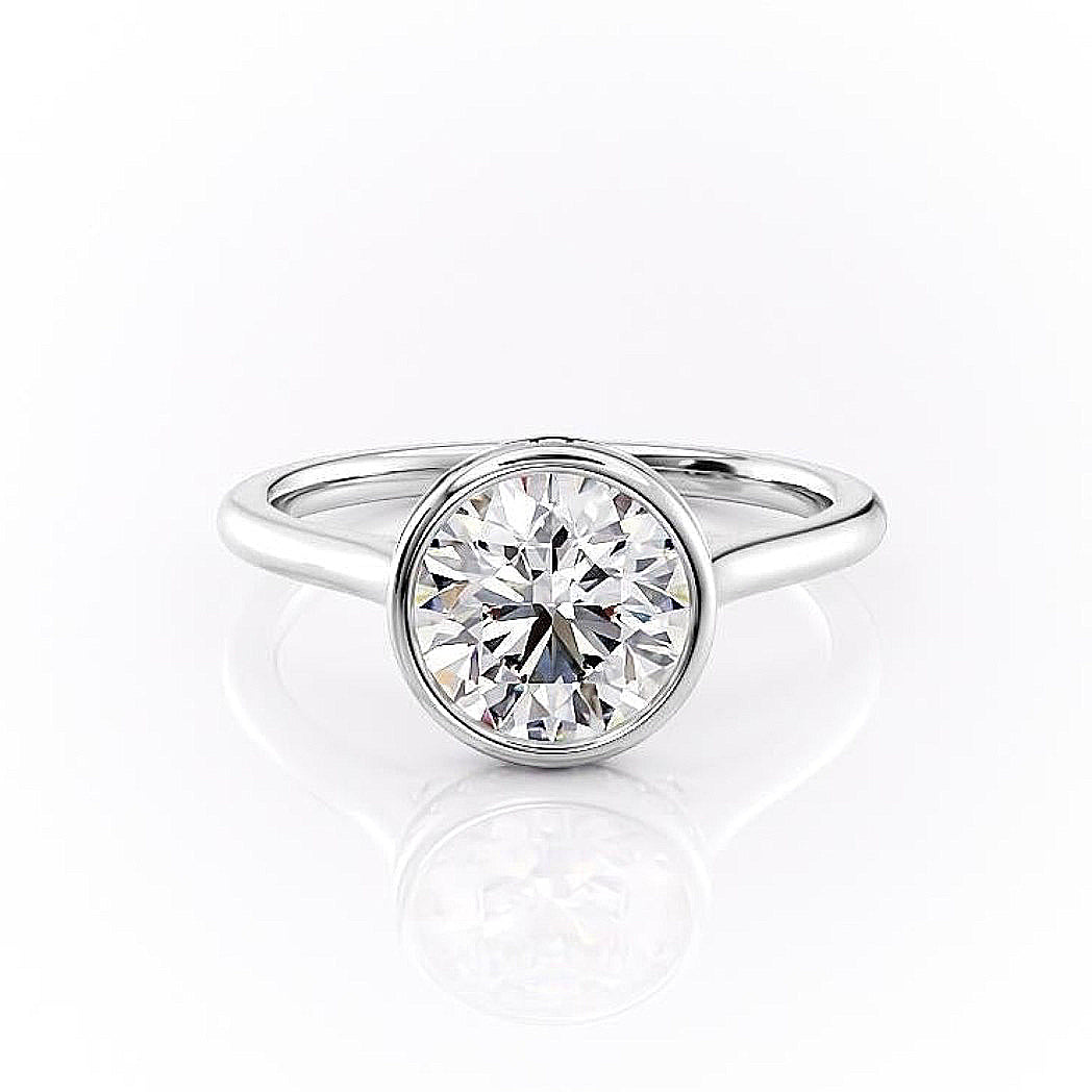 Round Cut Rubover Lab Diamond With Hidden Halo