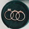 3 pcs Bridal Ring Set, Emerald Cut Center Stone