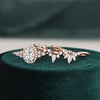 3pcs Vintage Style Bridal Ring Set, Oval Cut Center Stone