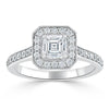 Asscher Cut Lab Diamond Engagement Ring, Classic Halo