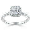 Asscher Cut Lab Diamond Engagement Ring, Classic Halo