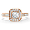 Asscher Cut Lab Diamond Engagement Ring, Classic Halo