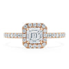 Asscher Cut Lab Diamond Engagement Ring, Classic Halo