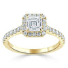 Asscher Cut Lab Diamond Engagement Ring, Classic Halo