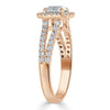 Asscher Cut Lab Diamond Engagement Ring, Classic Halo with Split Shank