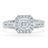 Asscher Cut Lab Diamond Engagement Ring, Classic Halo with Split Shank