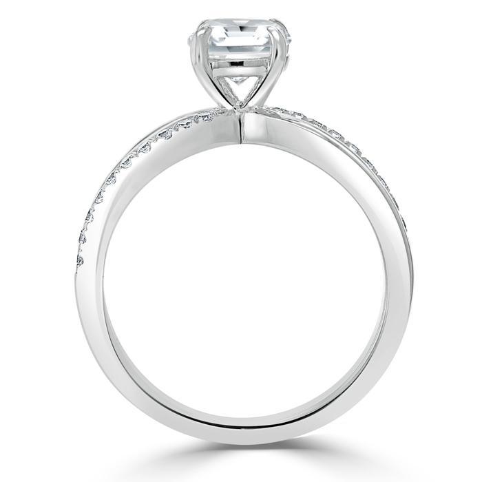 Asscher Cut Lab Diamond Engagement Ring, Classic Style