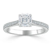 Asscher Cut Lab Diamond Engagement Ring, Classic Style