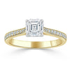 Asscher Cut Lab Diamond Engagement Ring, Classic Style