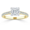 Asscher Cut Lab Diamond Engagement Ring, Classic Style
