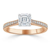 Asscher Cut Lab Diamond Engagement Ring, Classic Style