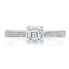 Asscher Cut Lab Diamond Engagement Ring, Classic Style