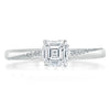 Asscher Cut Lab Diamond Engagement Ring, Classic Style