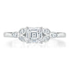 Asscher Cut Lab Diamond Engagement Ring, Vintage Style