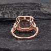 Asscher Cut Morganite Halo Ring