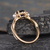 Blue Sapphire & Akoya Pearl Ring, Halo Surround
