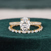 Bridal Ring Set, Oval Cut Center Stone
