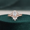 Bridal Ring Set, Oval Cut Center Stone