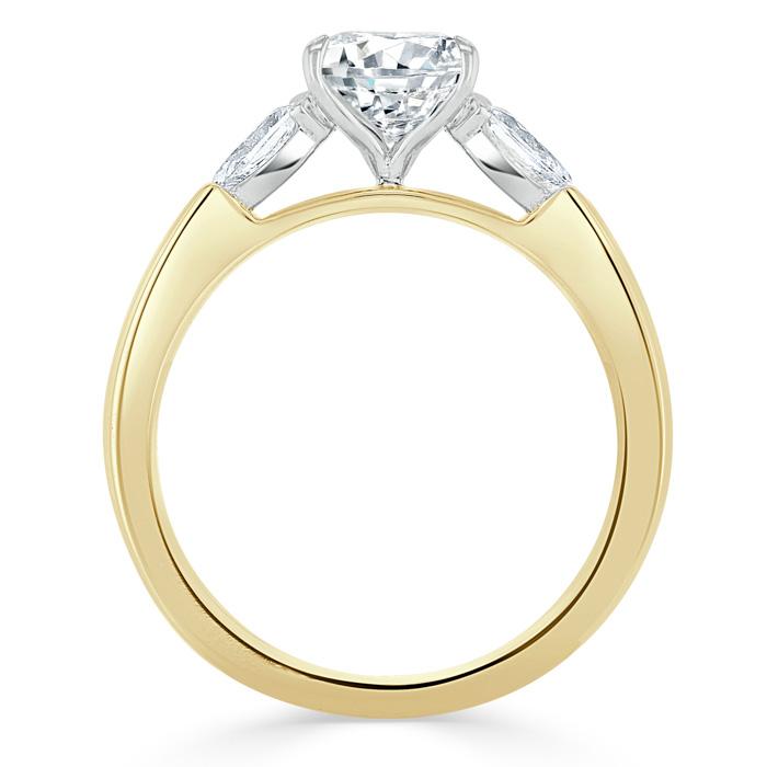 Cushion Cut Lab Diamond 3 Stone Engagement Ring