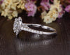 Cushion Cut Lab Diamond Engagement Ring, Classic Halo Design