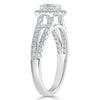 Cushion Cut Lab Diamond Engagement Ring, Classic Halo with Split Shank