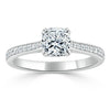 Cushion Cut Lab Diamond Engagement Ring, Classic Style