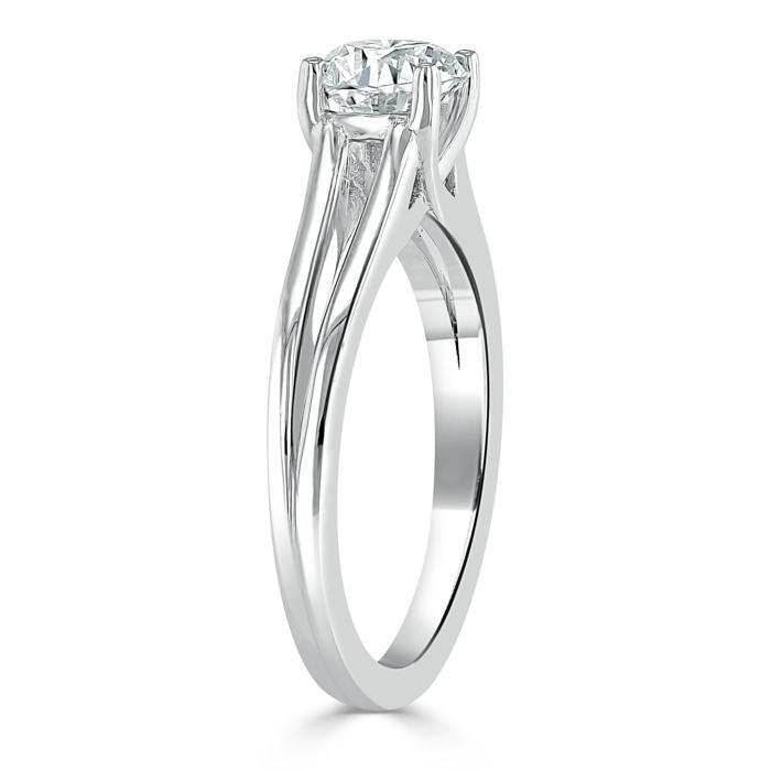 Cushion Cut Lab Diamond Engagement Ring, Classic Style with Split Shank