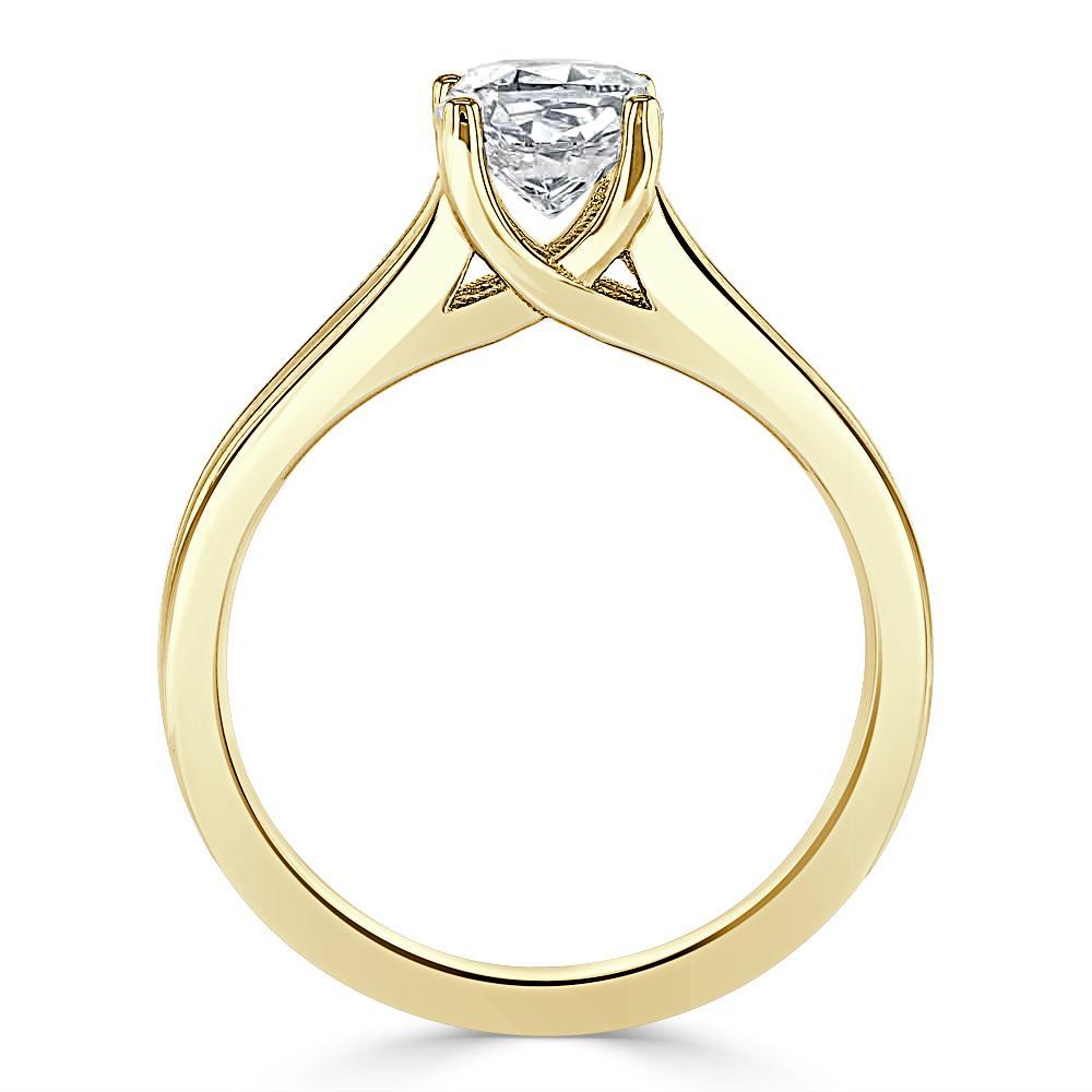 Cushion Cut Lab Diamond Engagement Ring, Classic Style with Split Shank