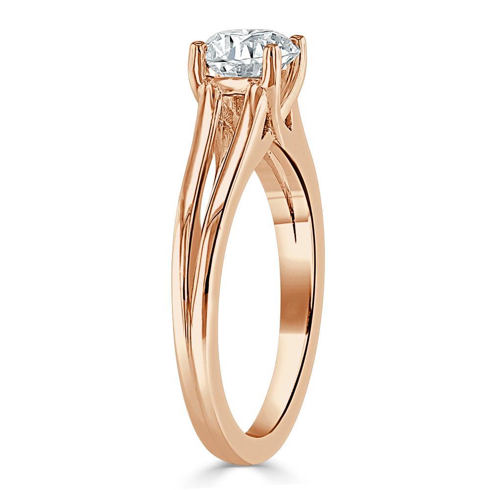 Cushion Cut Lab Diamond Engagement Ring, Classic Style with Split Shank