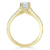 Cushion Cut Lab Diamond Engagement Ring, Split Shank