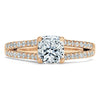 Cushion Cut Lab Diamond Engagement Ring, Split Shank