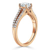 Cushion Cut Lab Diamond Engagement Ring, Split Shank