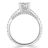 Cushion Cut Lab Diamond Engagement Ring, Tiffany Style