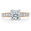 Cushion Cut Lab Diamond Engagement Ring, Tiffany Style