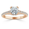 Cushion Cut Lab Diamond Engagement Ring, Tiffany Style