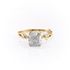 Cushion Cut Lab Diamond Engagement Ring, Twig Design