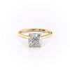 Cushion Cut Lab Diamond Engagement Ring With Hidden Halo