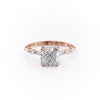 Cushion Cut Lab Diamond Engagement Ring With Hidden Halo